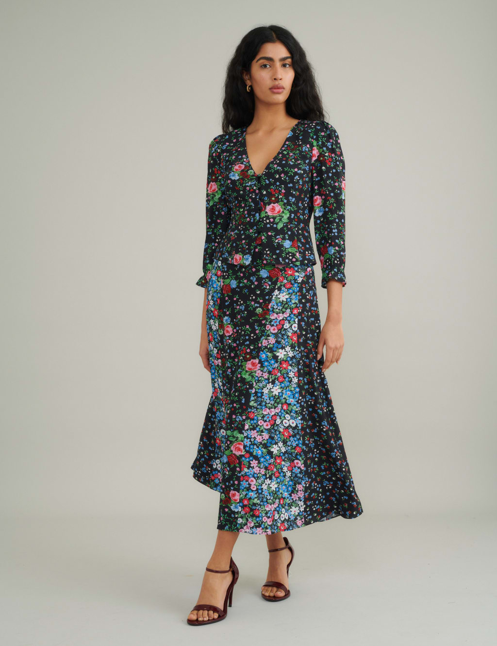 Floral Midi Slip Skirt 5 of 5