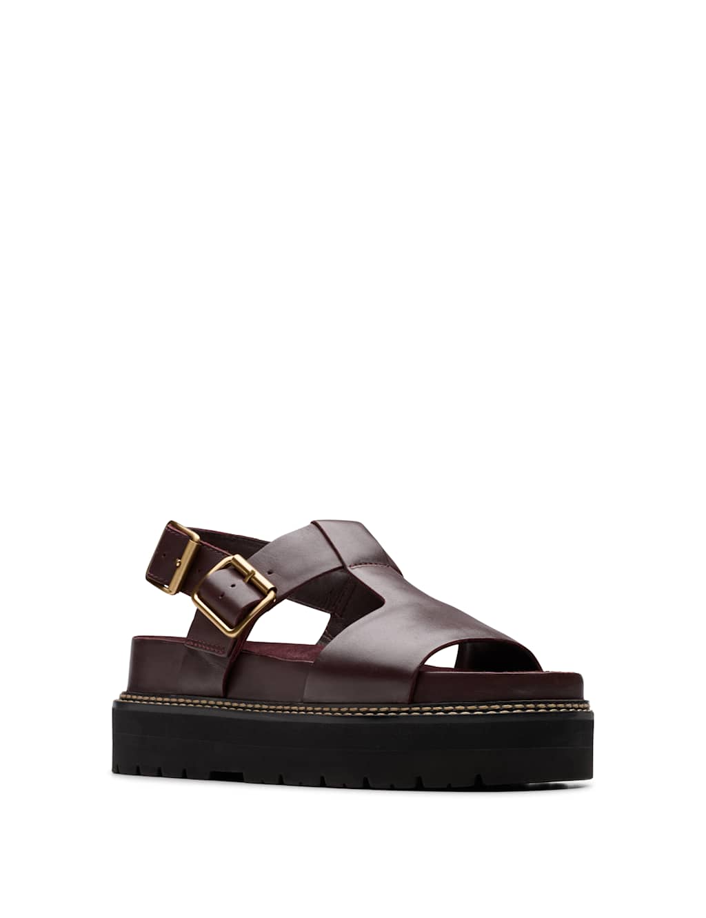 Leather Buckle Flatform Sandals 3 of 7