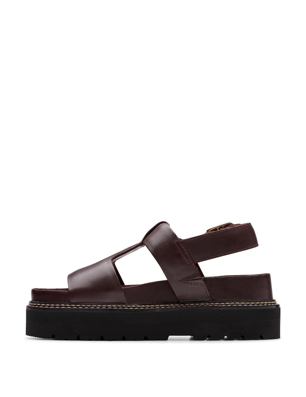 Leather Buckle Flatform Sandals 4 of 7