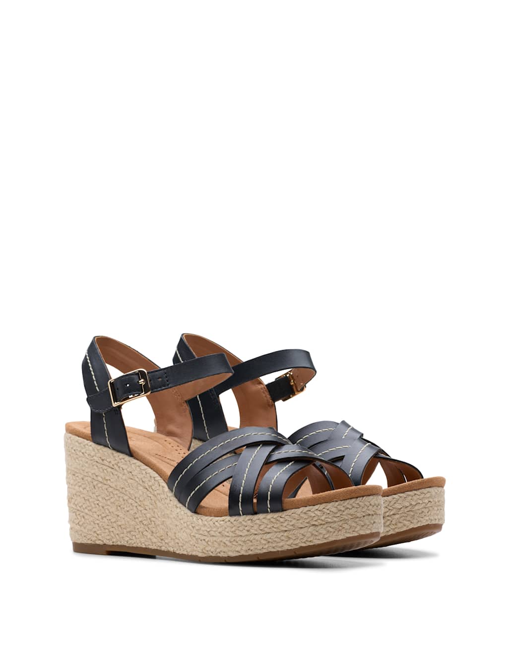 Leather Strappy Wedge Espadrille Sandals 2 of 7