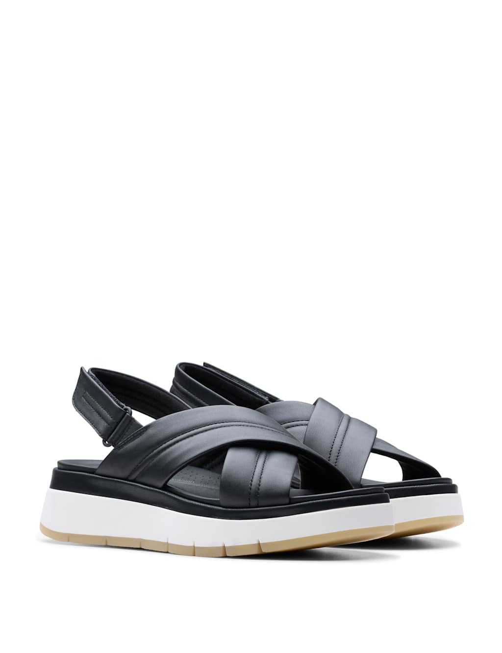Leather Crossover Ankle Strap Platform Sandals 2 of 7
