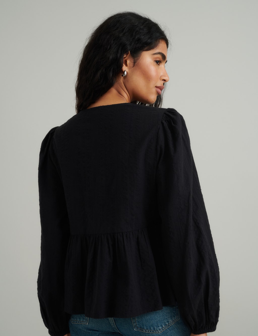Pure Cotton Tie Front Blouse 2 of 5