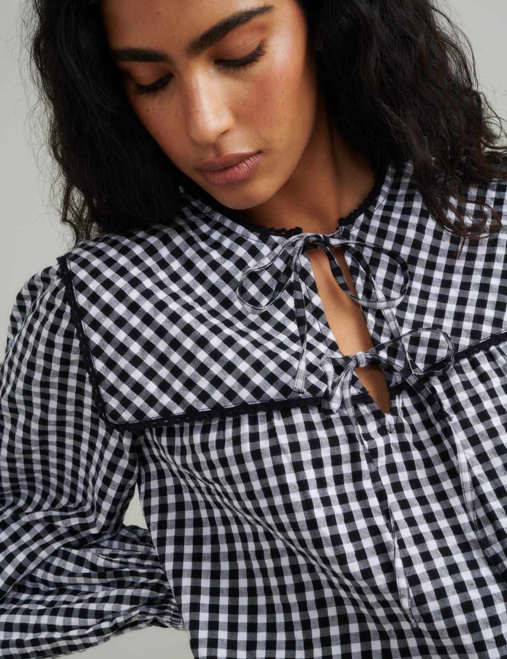Pure Cotton Checked Blouse 3 of 5