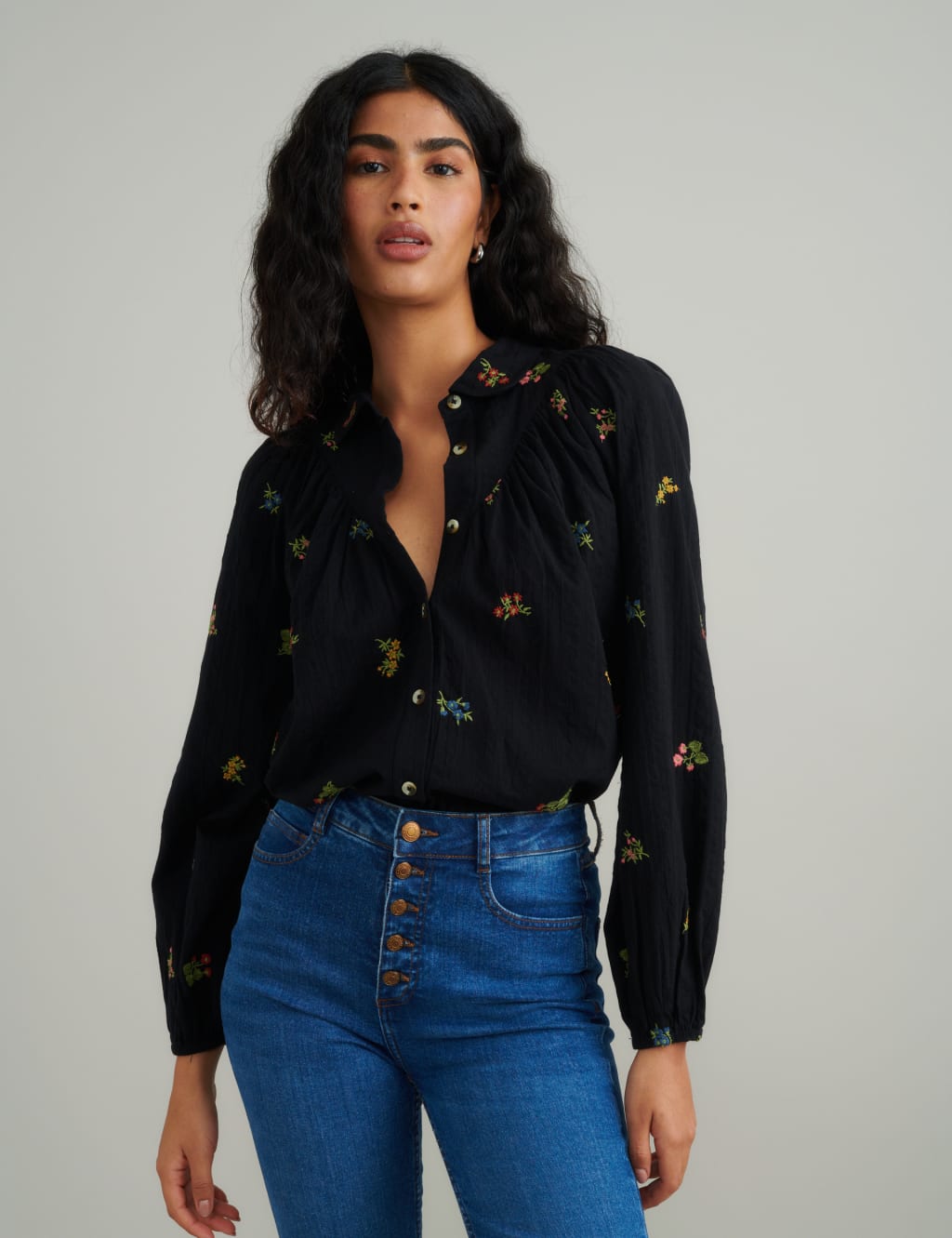 Pure Cotton Embroidered Blouse 1 of 5
