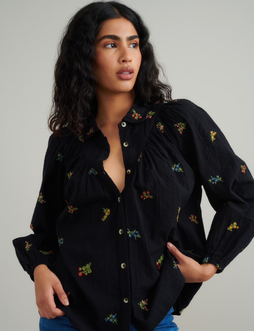 Pure Cotton Embroidered Blouse 5 of 5