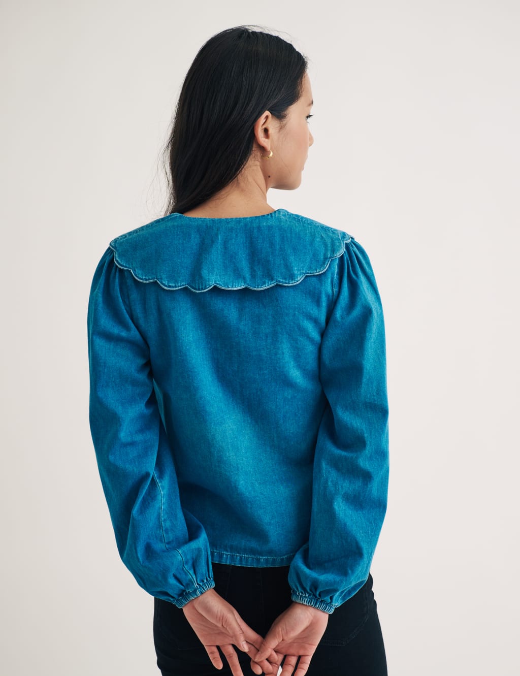 Denim Collared Blouse 3 of 4