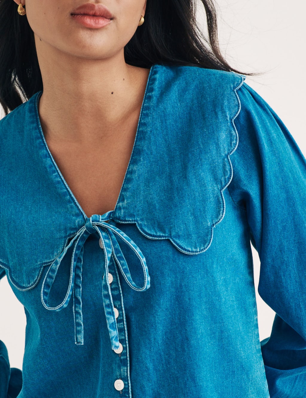 Denim Collared Blouse 4 of 4