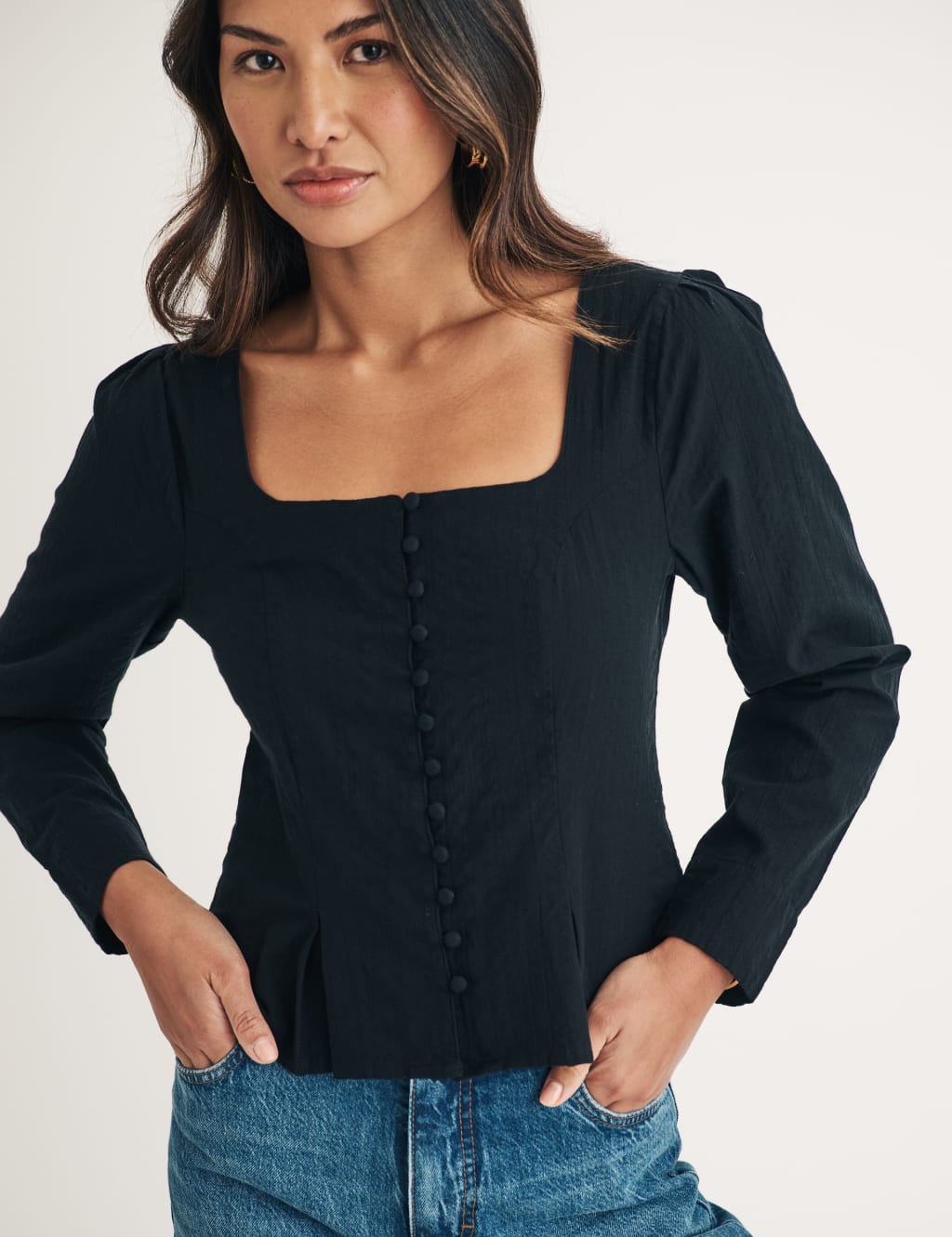 Pure Cotton Square Neck Blouse 5 of 5