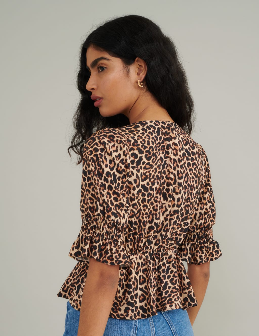 Animal Print Tie Front Top 2 of 4