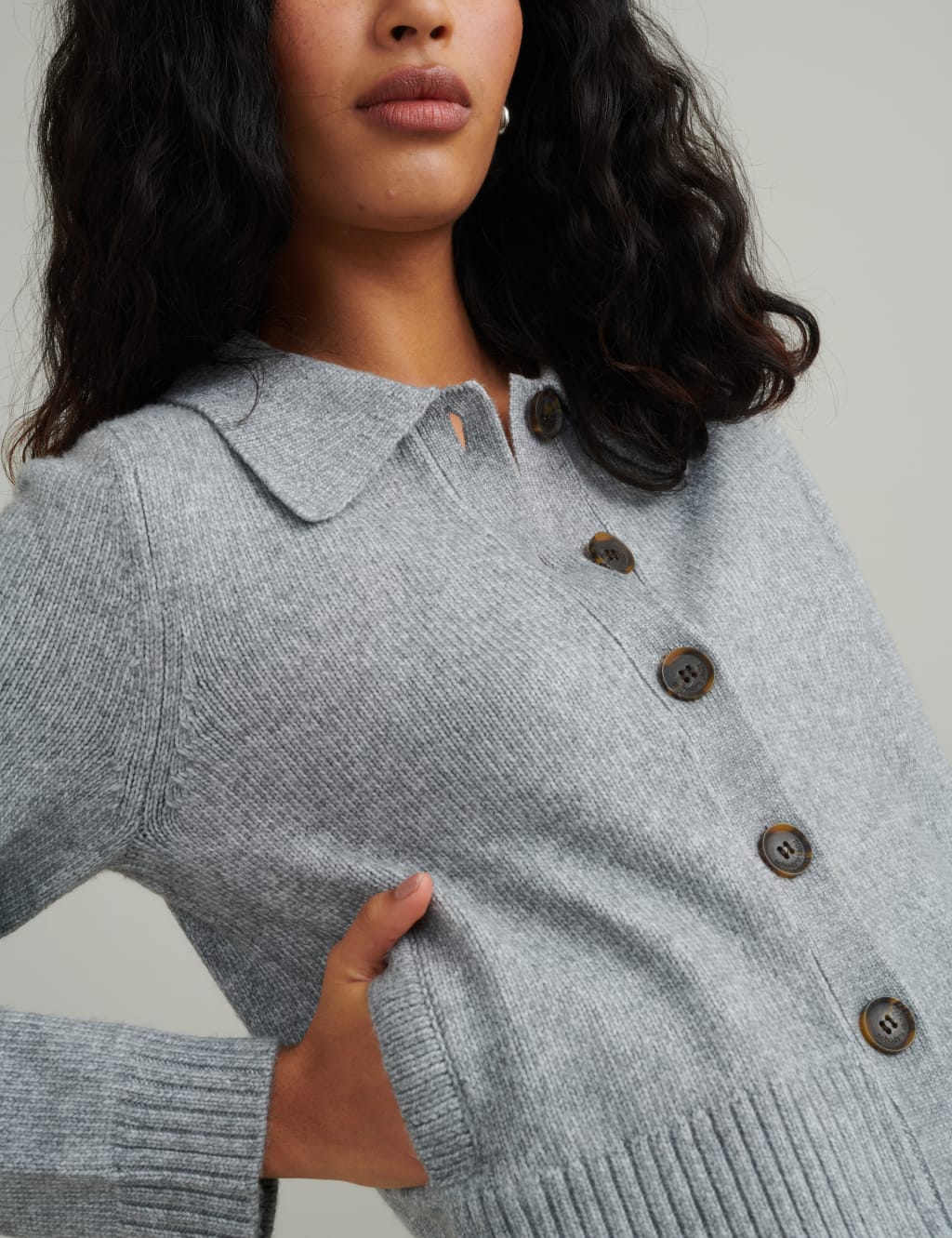 Collared Fitted Cardigan 3 of 5