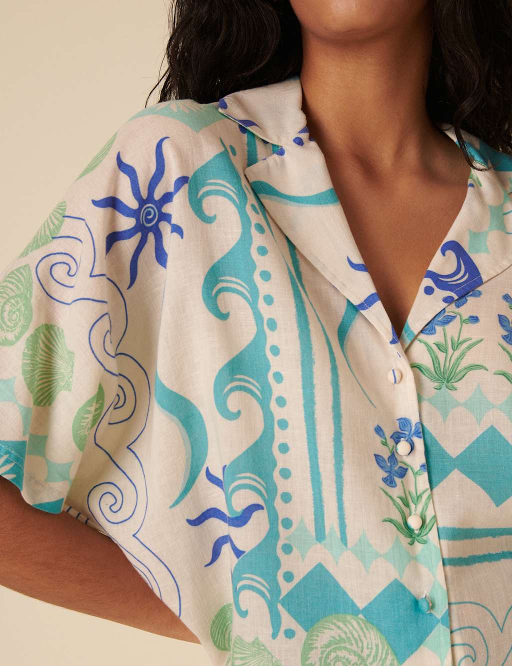 Lyocell Rich Printed Collared Relaxed Shirt 5 of 7