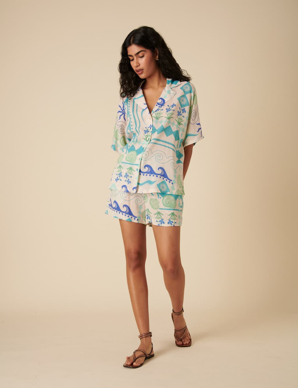Lyocell Rich Printed Collared Relaxed Shirt 6 of 7