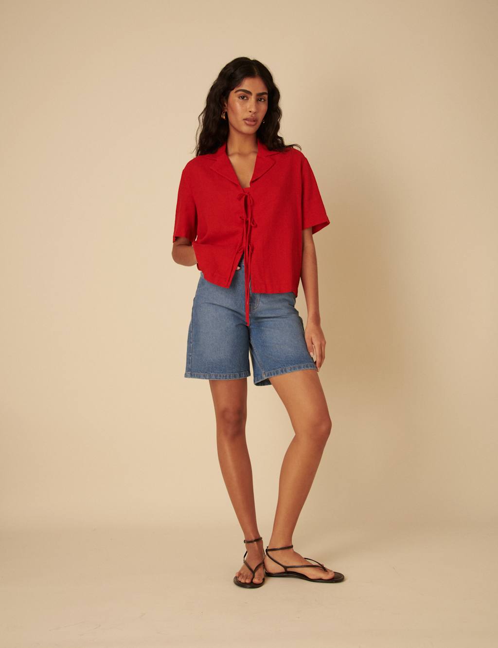 Linen Rich Collared Oversized Shirt 2 of 5