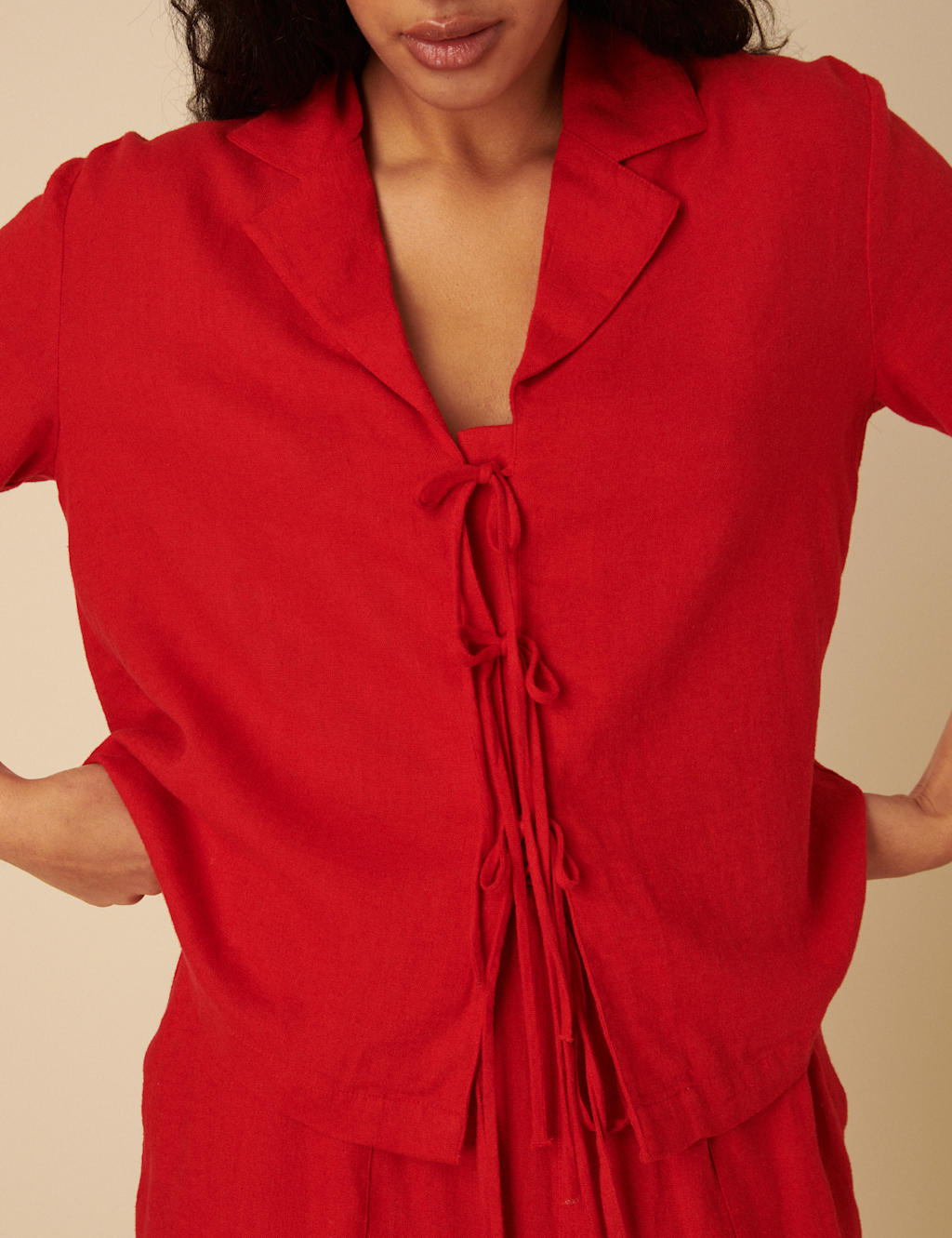 Linen Rich Collared Oversized Shirt 4 of 5