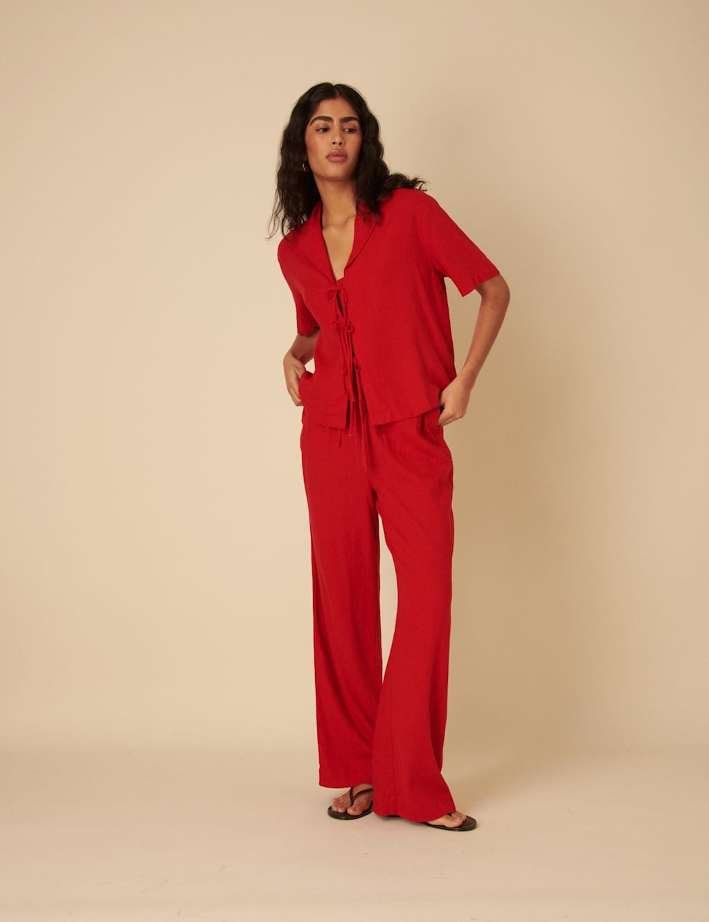 Linen Rich Collared Oversized Shirt 5 of 5