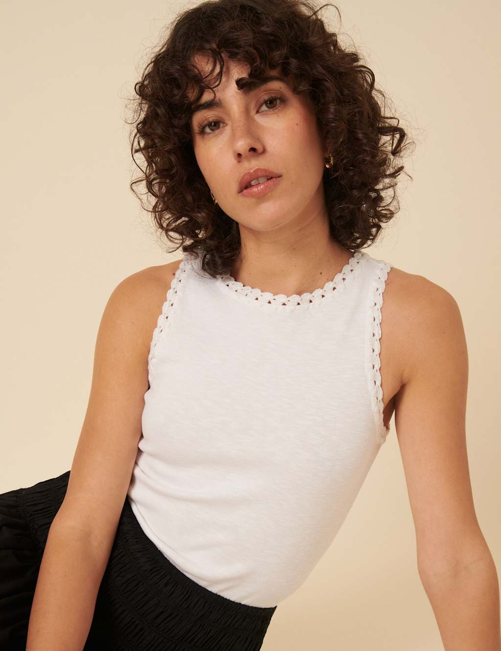 Pure Cotton Knitted Trim Racer Back Vest 2 of 5