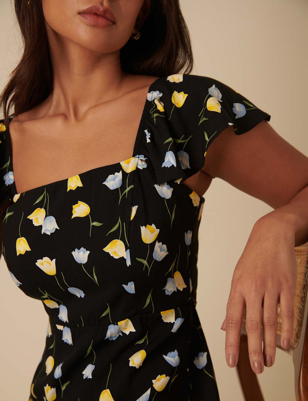 Floral Square Neck Midaxi Tea Dress 6 of 7