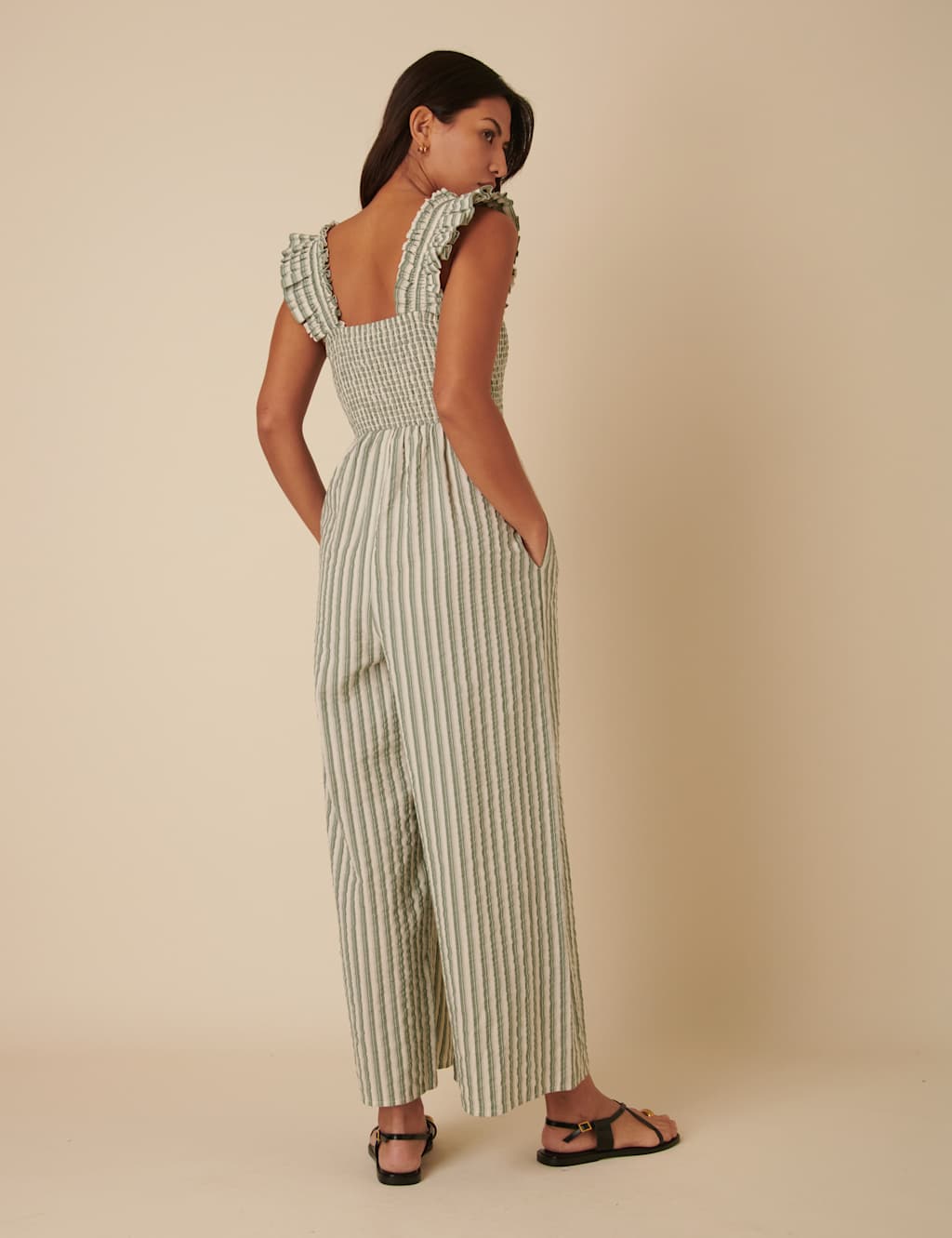 Pure Cotton Striped Cropped Jumpsuit 2 of 4