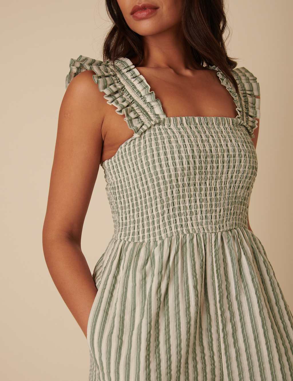 Pure Cotton Striped Cropped Jumpsuit 3 of 4