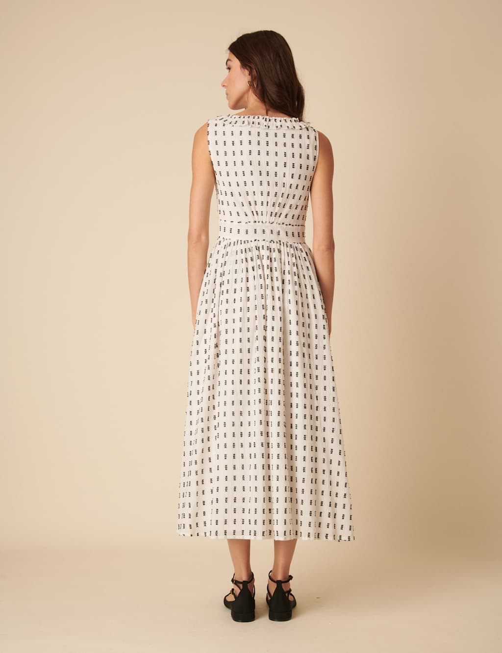Pure Cotton Printed Scoop Neck Waisted Dress 4 of 6