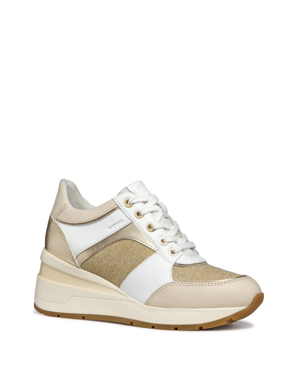 Leather Colour Block Wedge Trainers 3 of 10