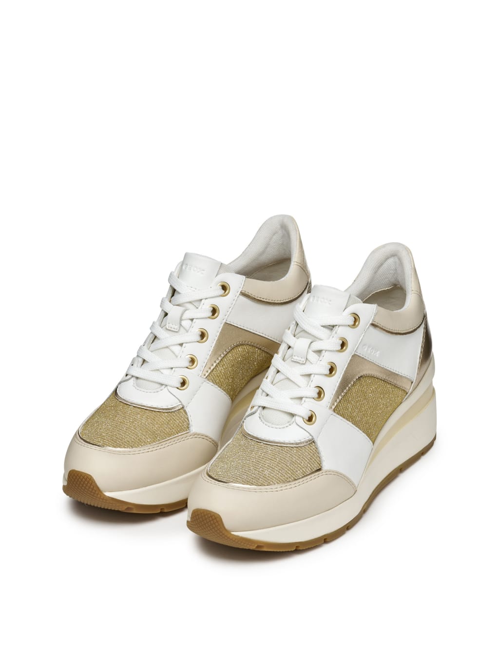 Leather Colour Block Wedge Trainers 2 of 10