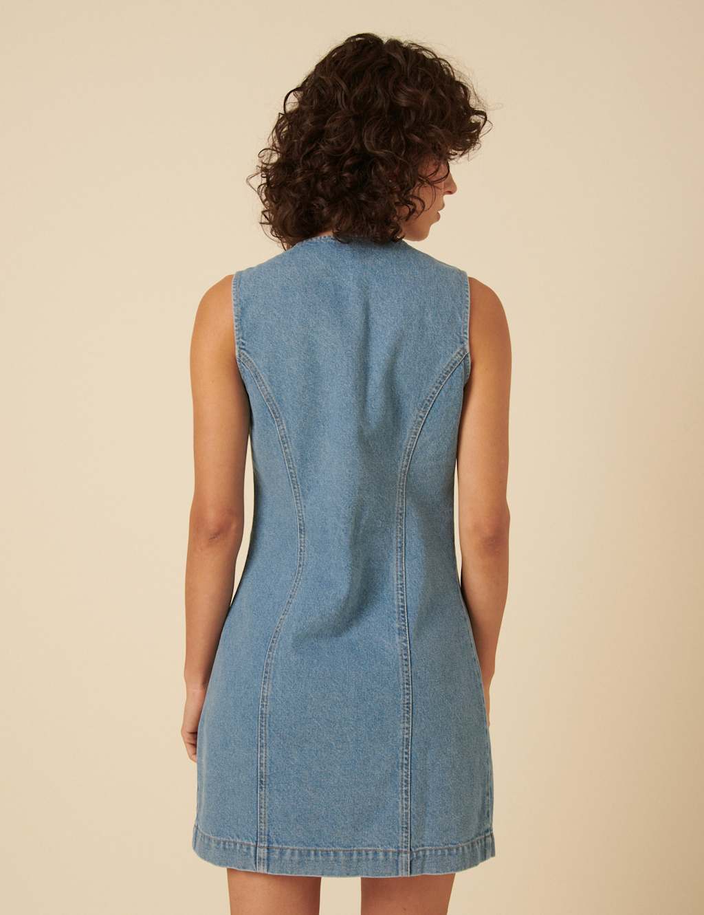 Pure Cotton Denim Tailored Mini Dress 4 of 6