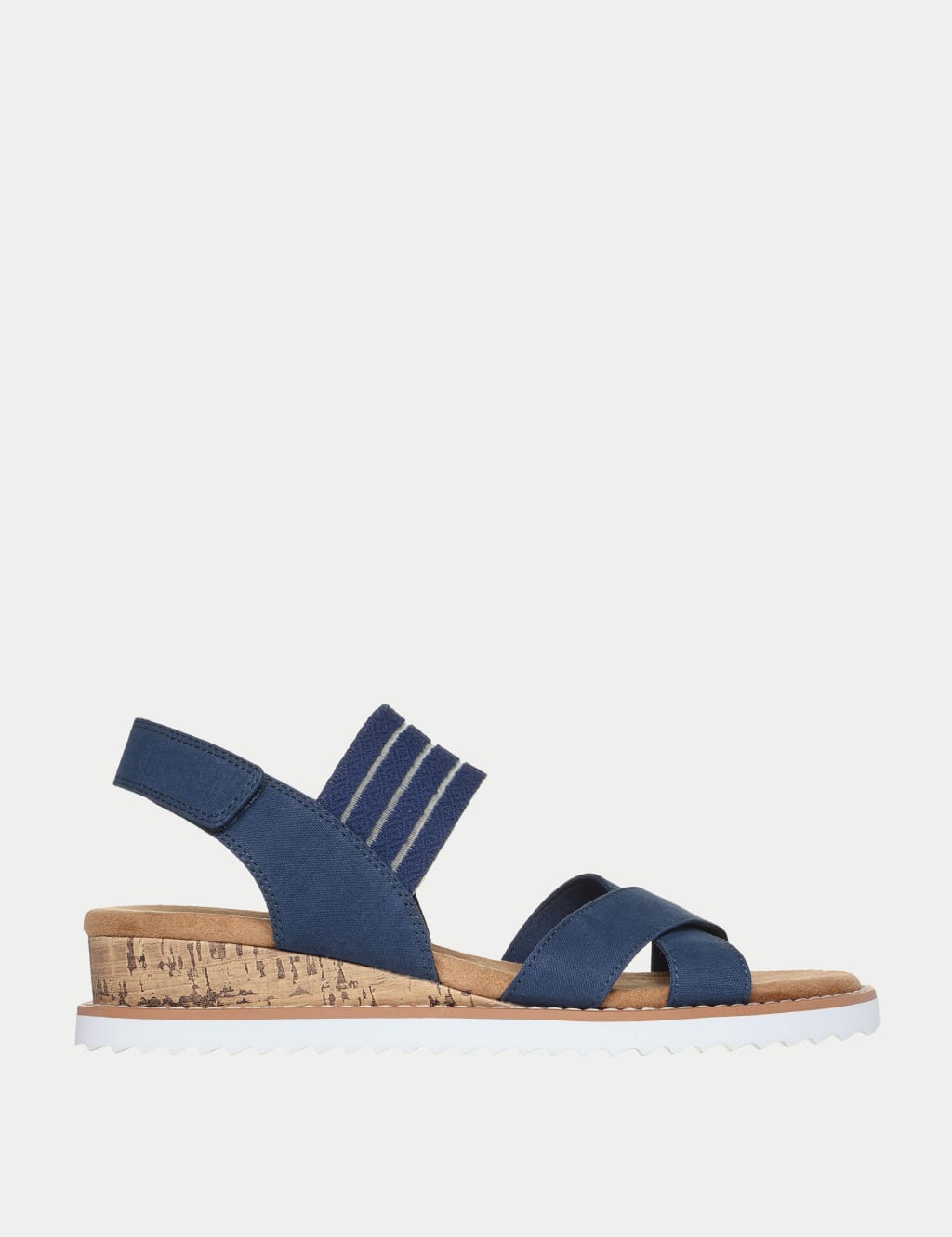 Skechers navy wedge sandals discount