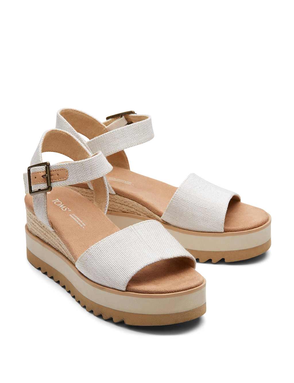 Canvas Buckle Ankle Strap Wedge Sandals 3 of 9