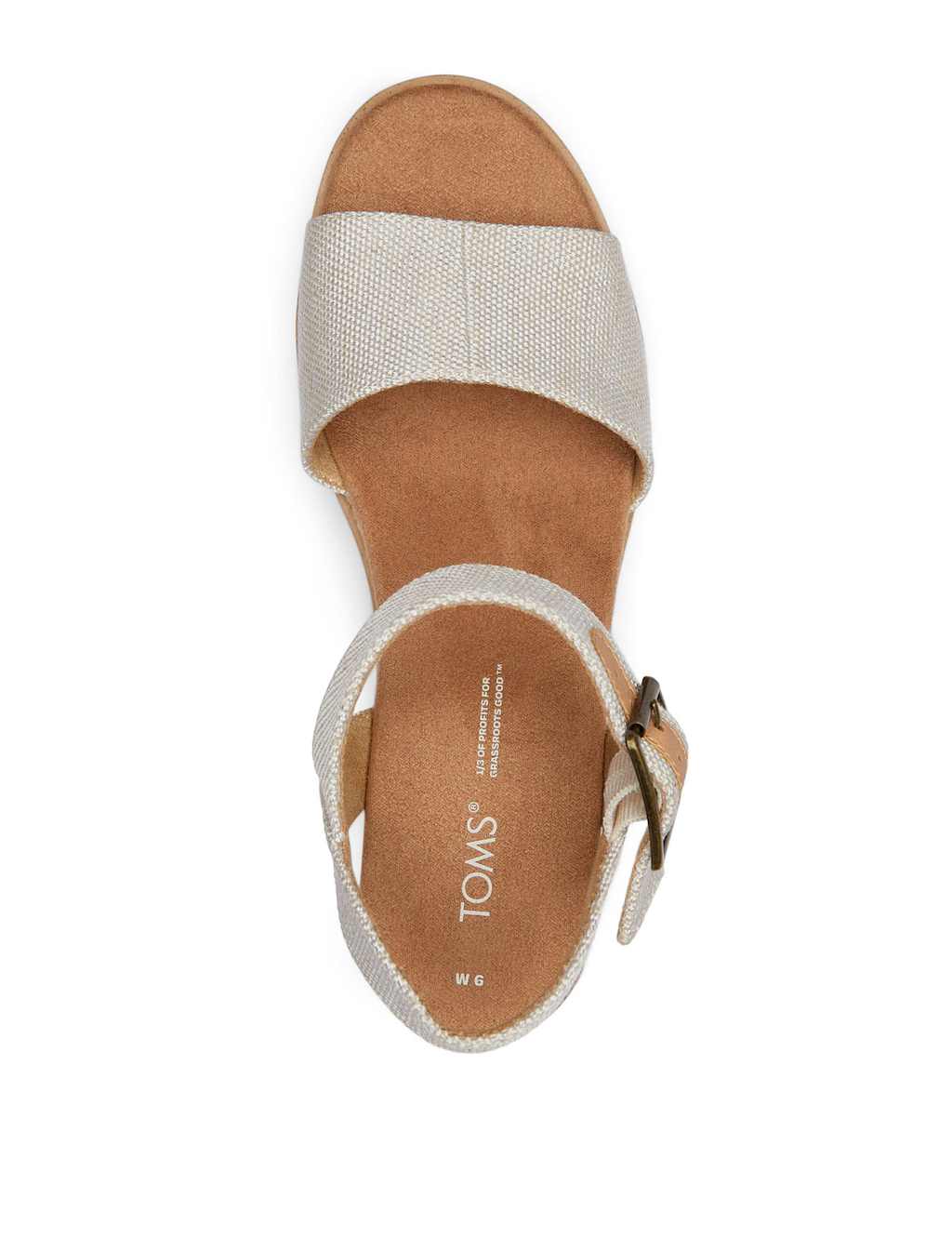 Canvas Buckle Ankle Strap Wedge Sandals 7 of 9
