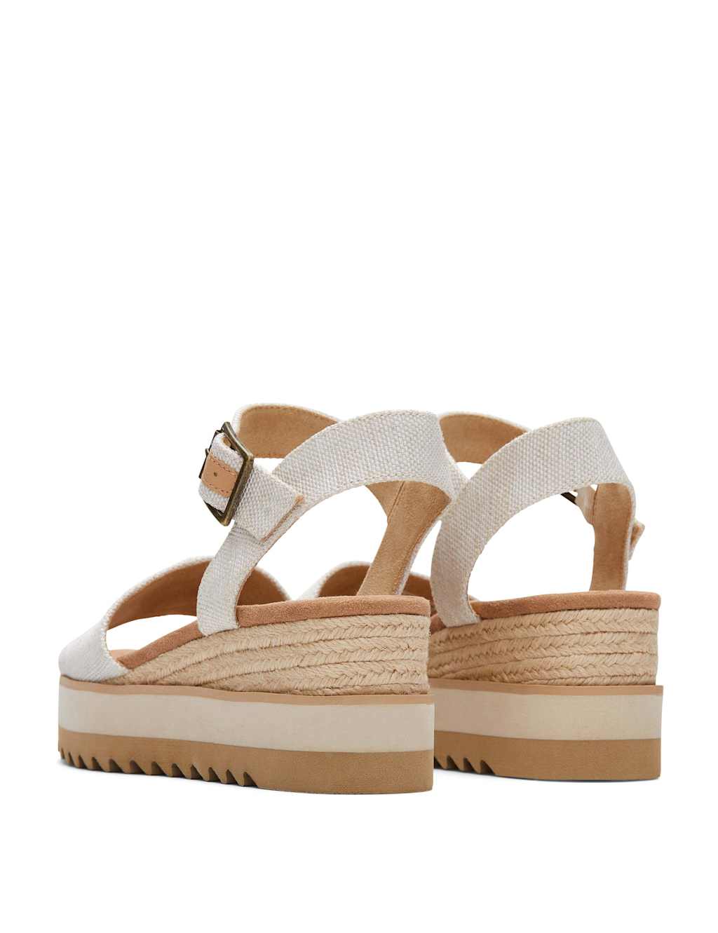 Canvas Buckle Ankle Strap Wedge Sandals 8 of 9