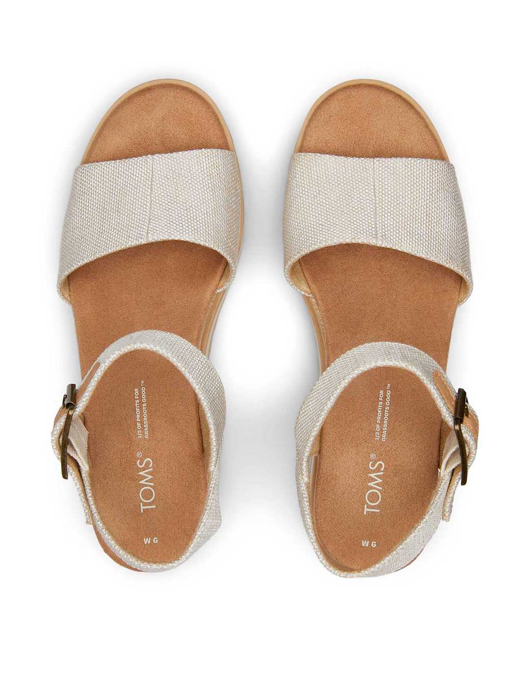 Canvas Buckle Ankle Strap Wedge Sandals 2 of 9