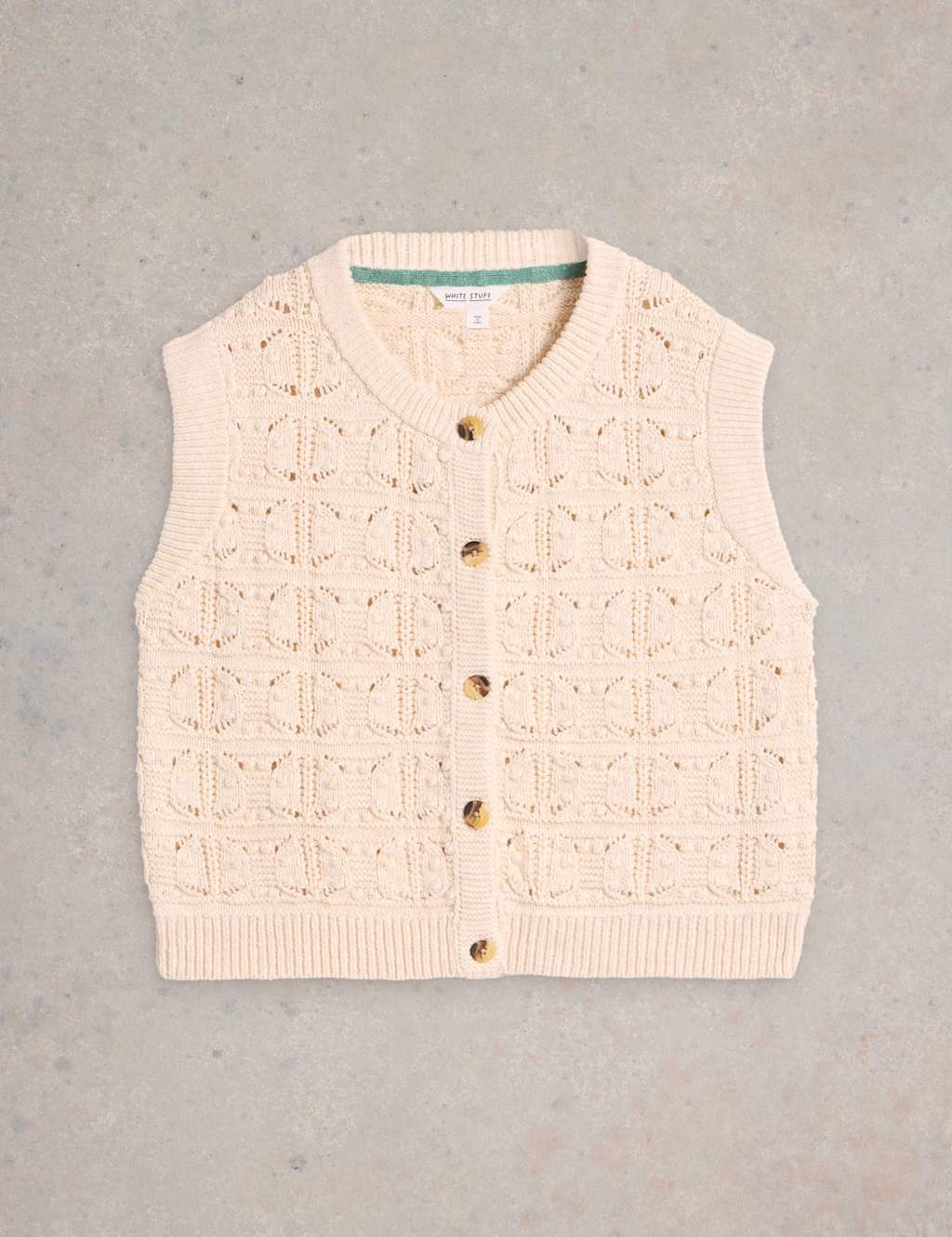 Pure Cotton Openstitch Button Through Tank Top 2 of 6