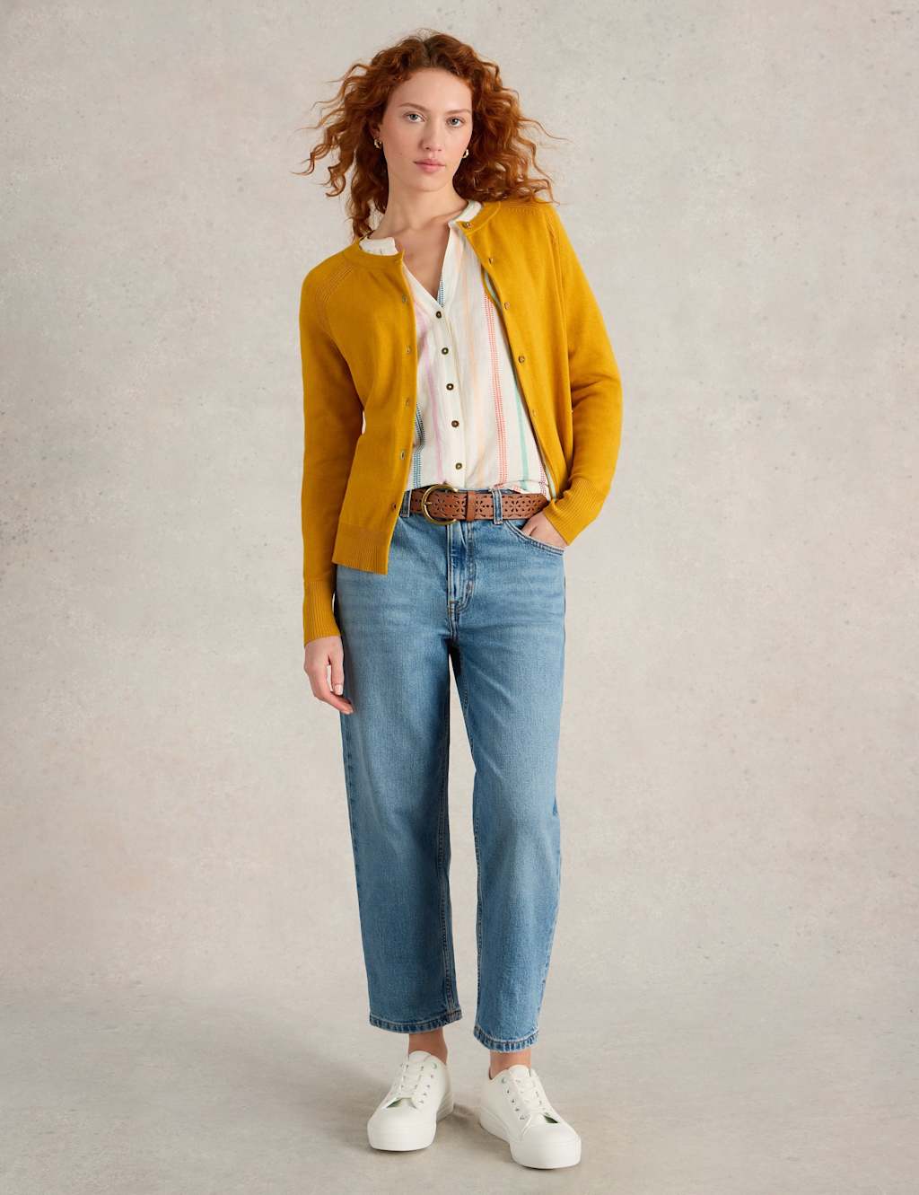 Pure Cotton Crew Neck Cardigan 3 of 6