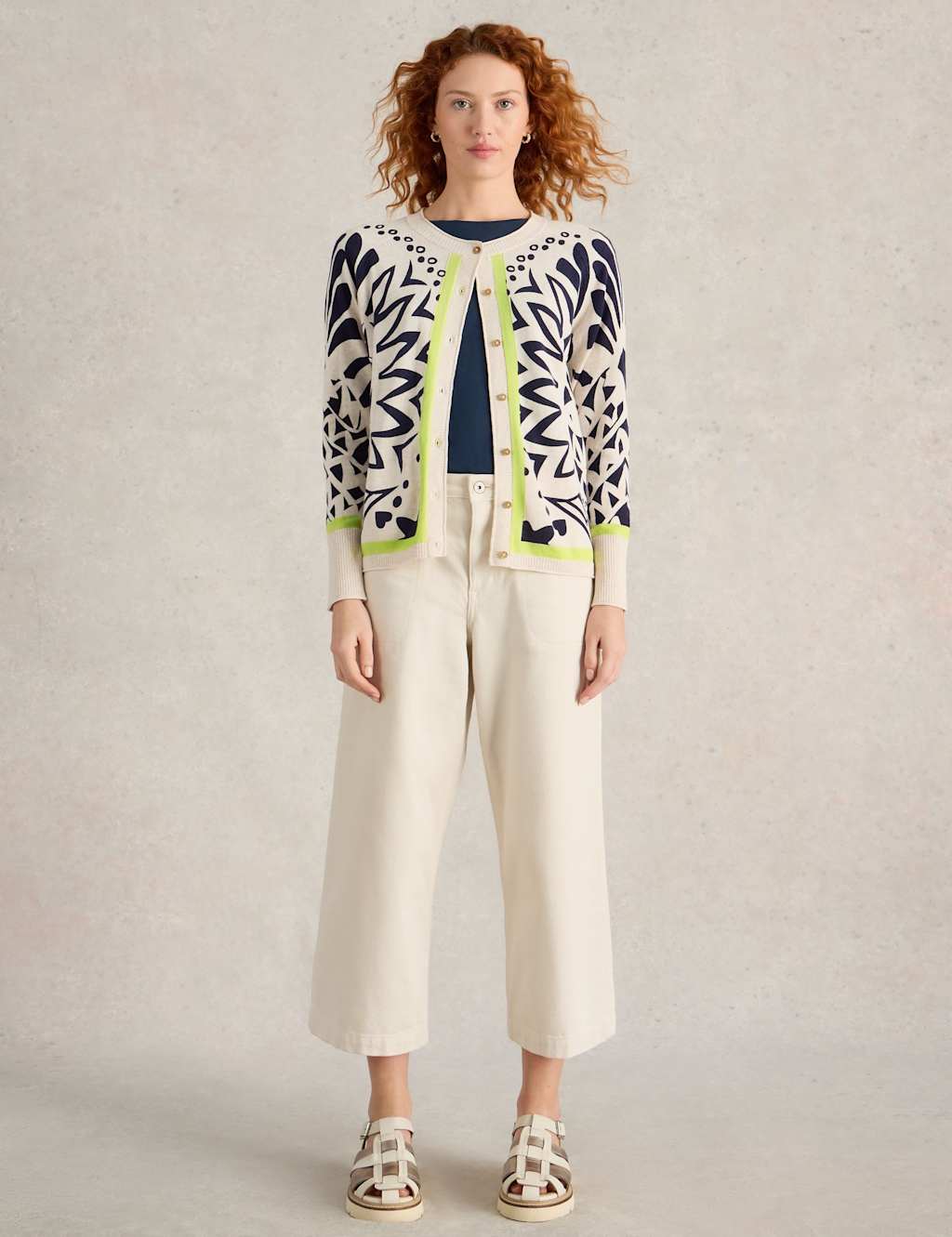 Pure Cotton Printed Button Front Cardigan 3 of 6