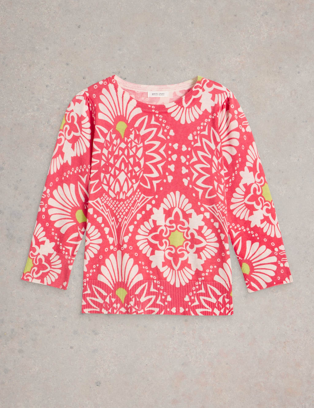 Pure Cotton Floral Crew Neck Jumper 2 of 6