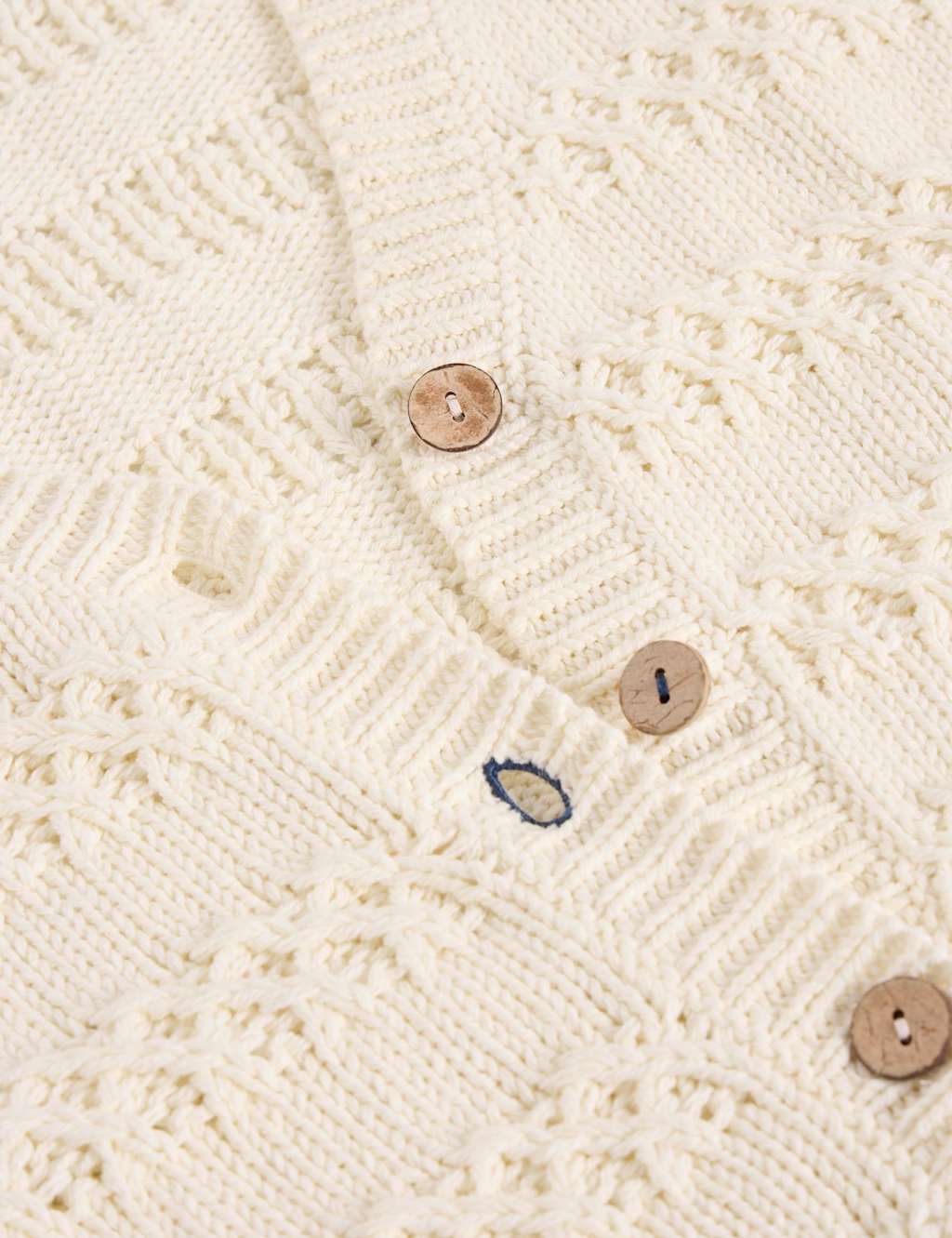 Pure Cotton Textured V-Neck Knitted Waistcoat 6 of 6