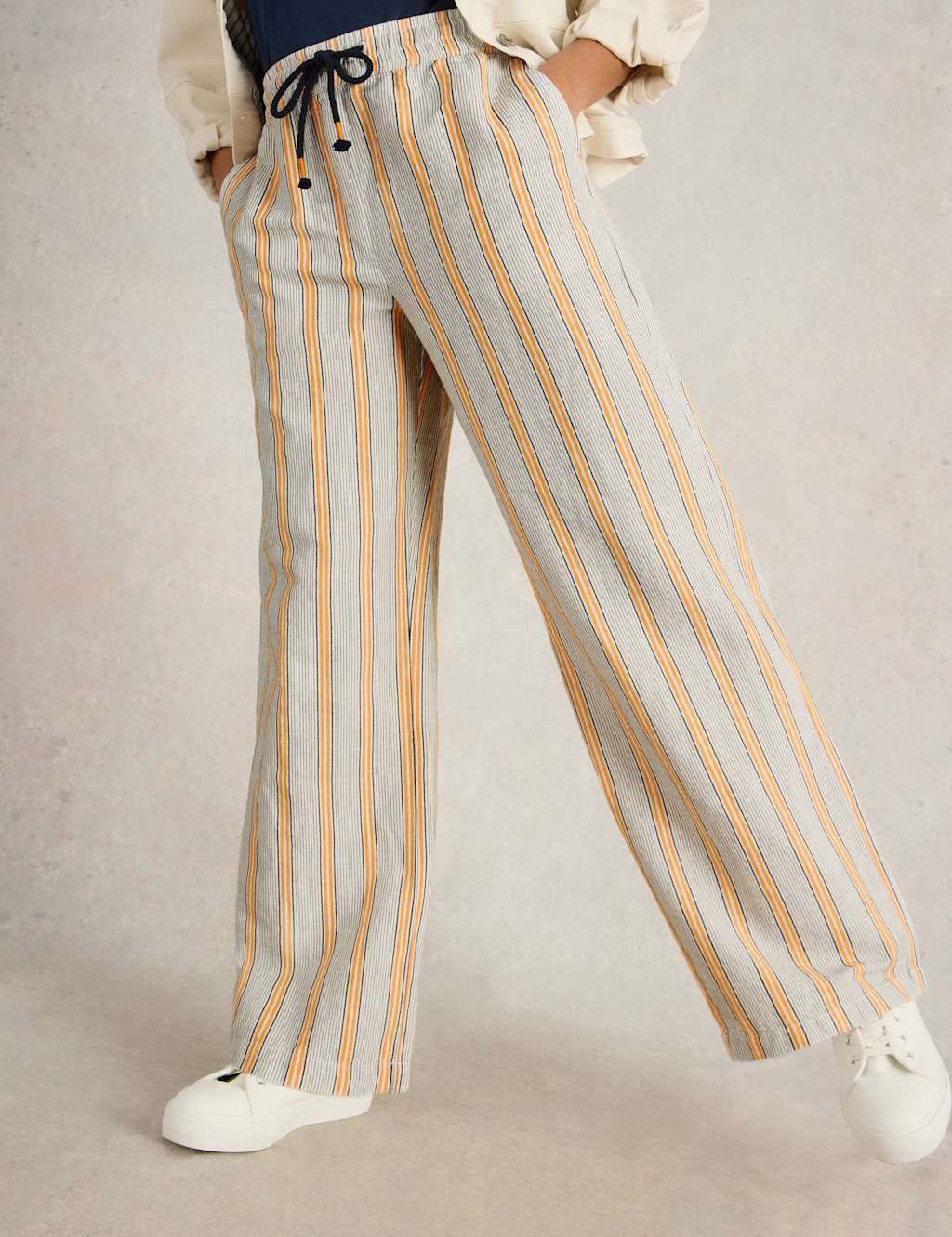 Linen Rich Striped Trousers 3 of 6