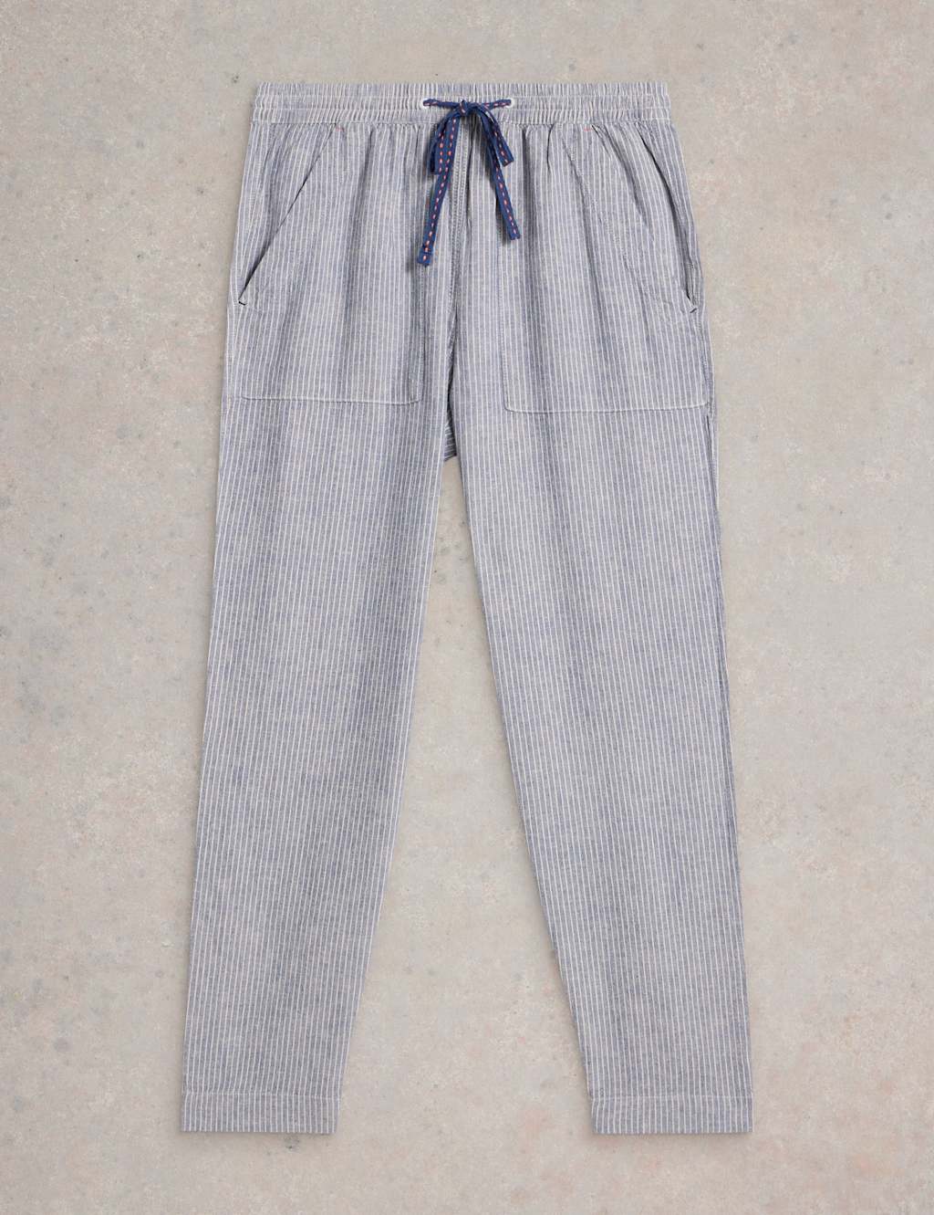 Linen Rich Striped Relaxed Trousers 2 of 6
