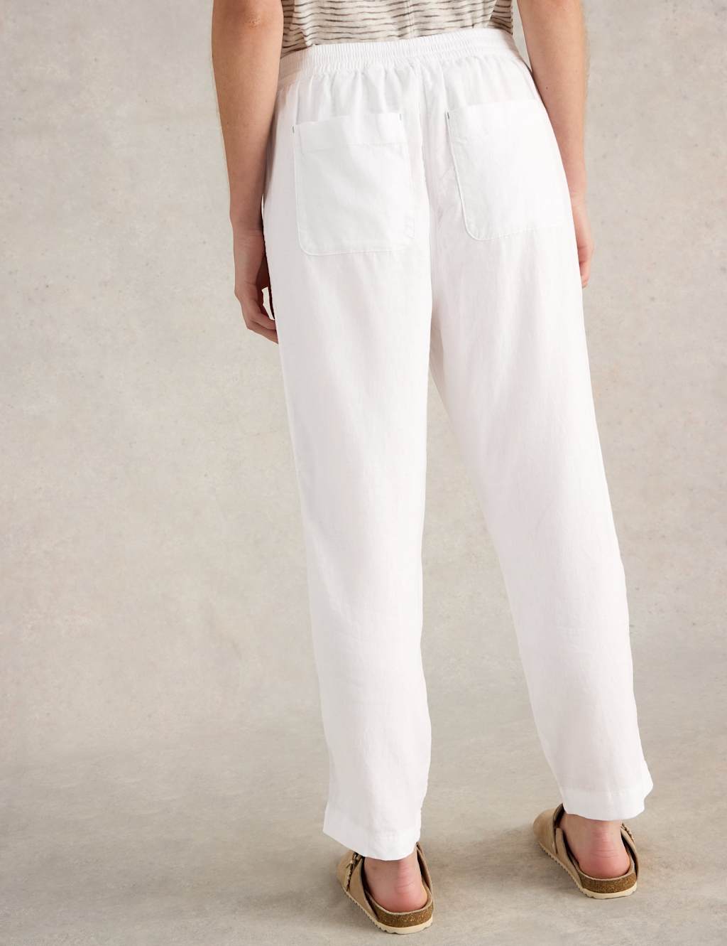 Linen Rich Relaxed Ankle Grazer Trousers 4 of 6