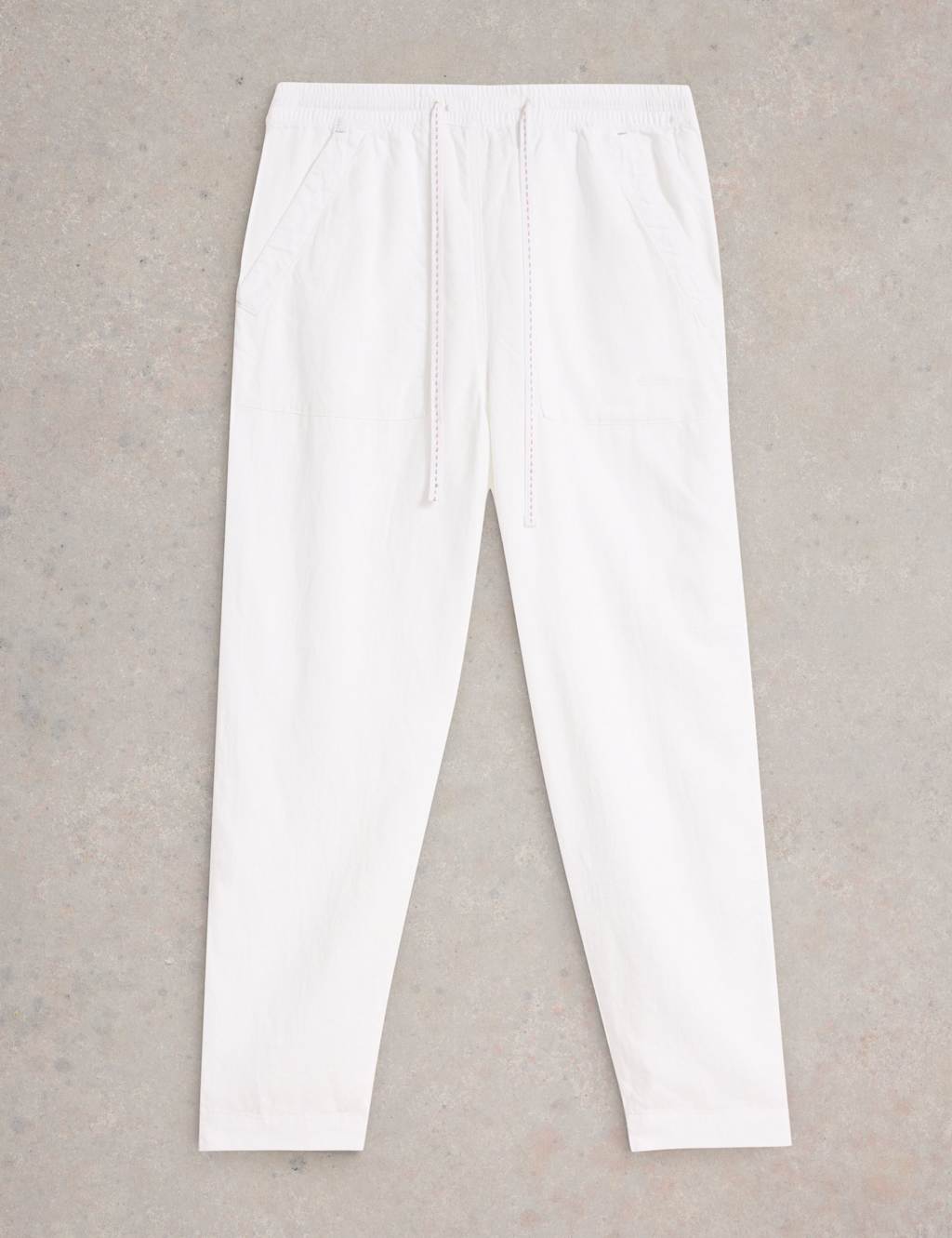 Linen Rich Relaxed Ankle Grazer Trousers 2 of 6