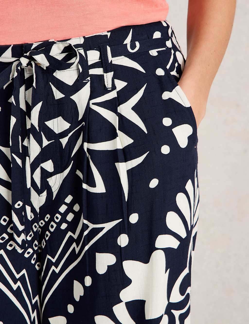 Printed Belted Wide Leg Trousers 5 of 6