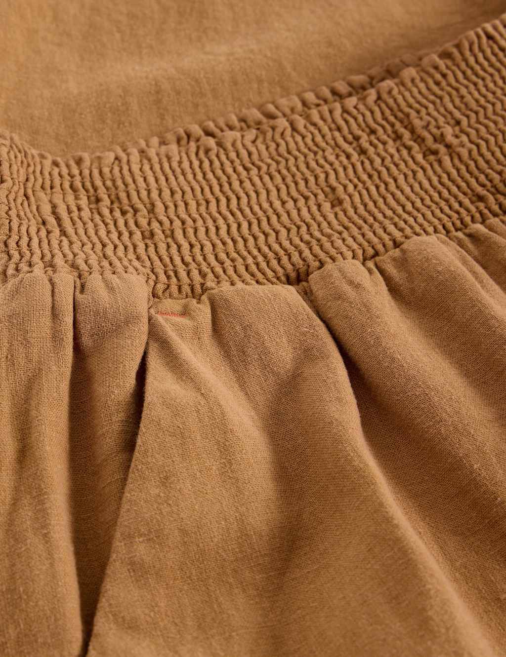 Linen Rich Wide Leg Cropped Culottes 6 of 6