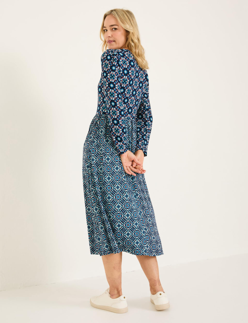 Geometric Midi Waisted Dress 3 of 5