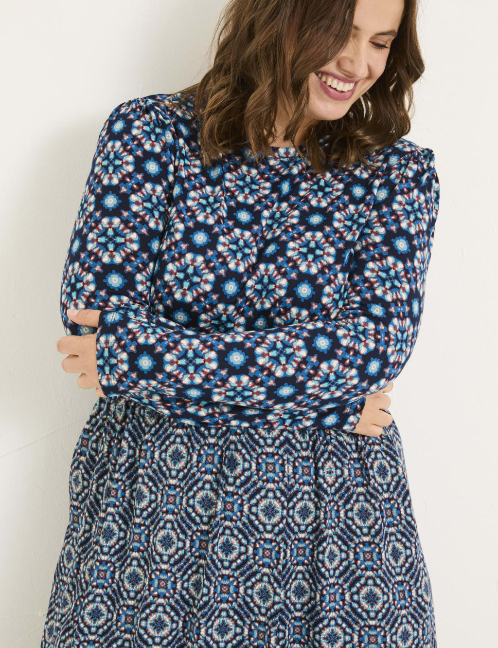 Geometric Midi Waisted Dress 5 of 5