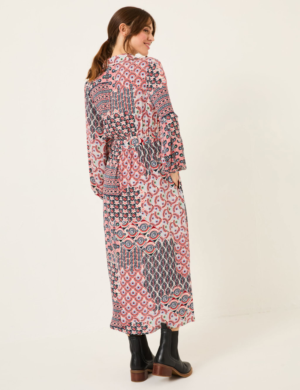 Geometric Button Through Midaxi Shirt Dress 3 of 5