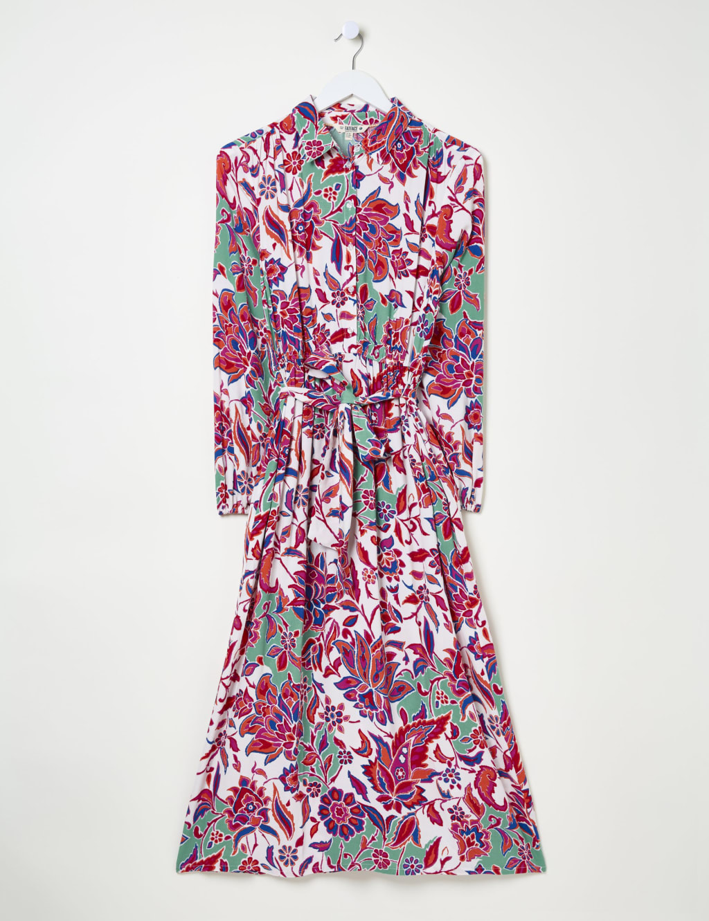 Floral Blouson Sleeve Tie Waist Midaxi Shirt Dress | FatFace