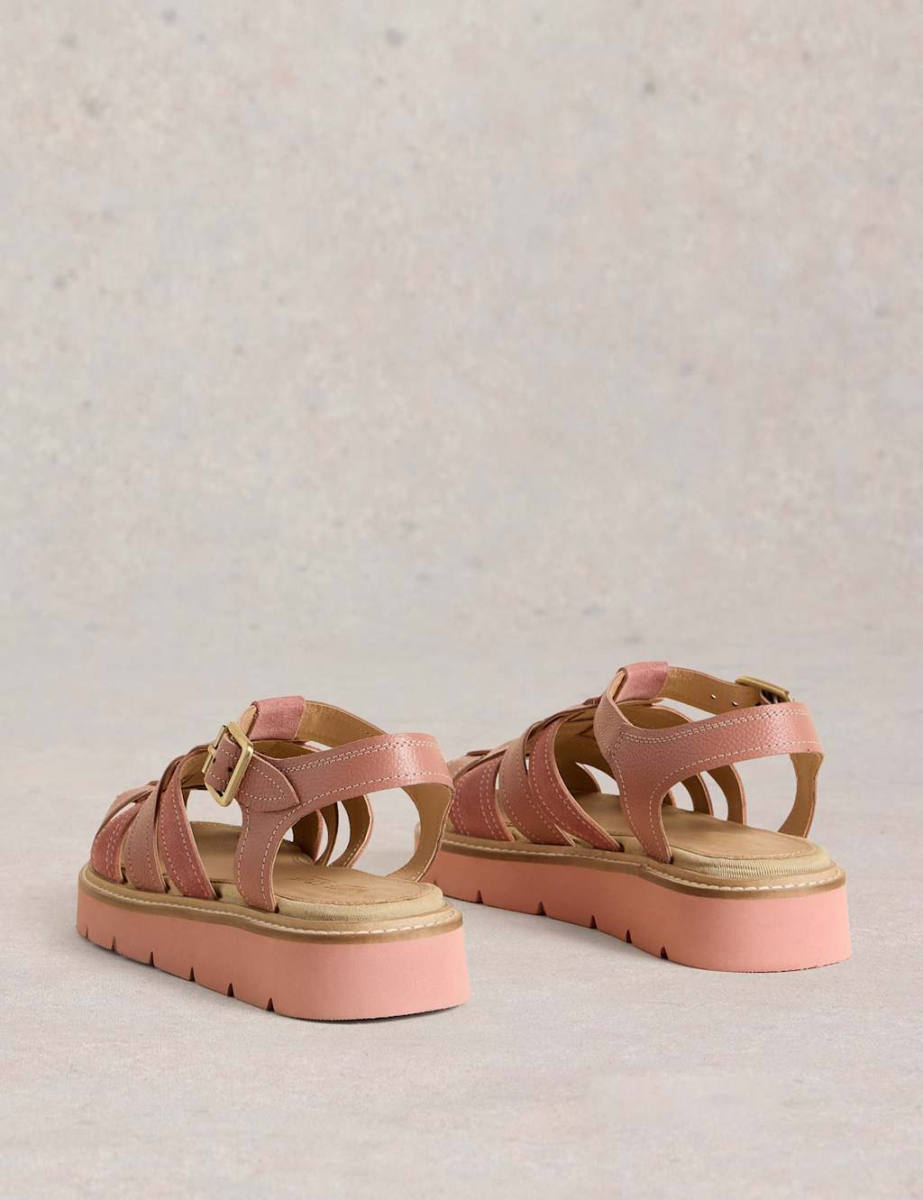 Leather Buckle Flatform Footbed Sandals 3 of 4