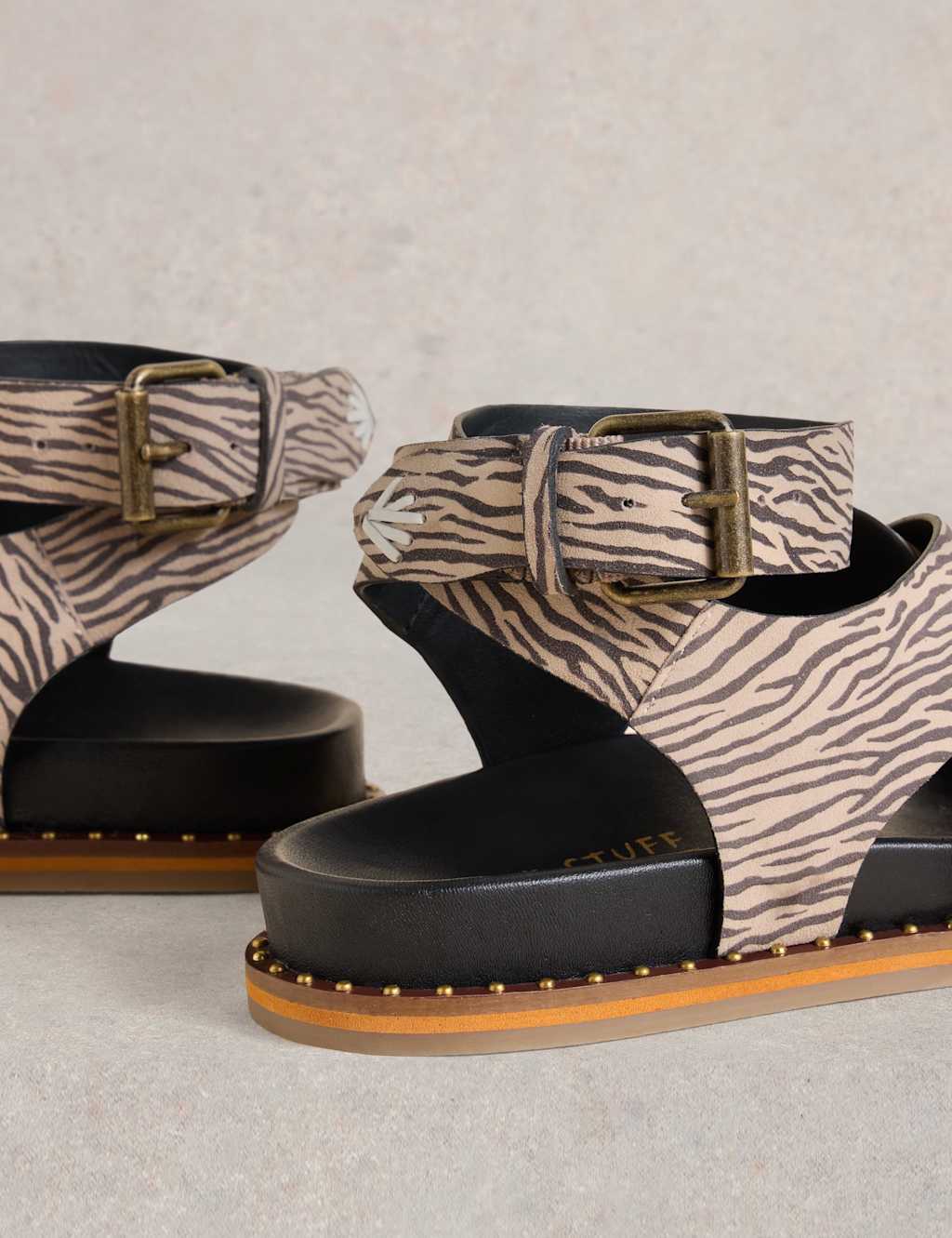 Leather Animal Print Gladiator Sandals 4 of 4
