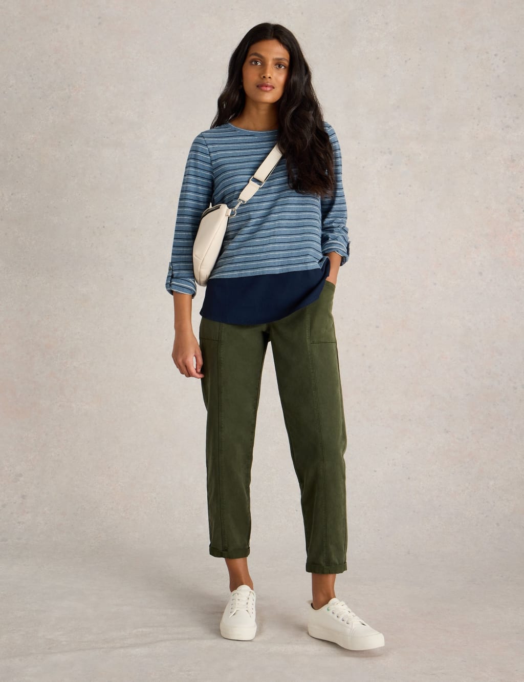 Pure Cotton Striped Longline Top 1 of 6